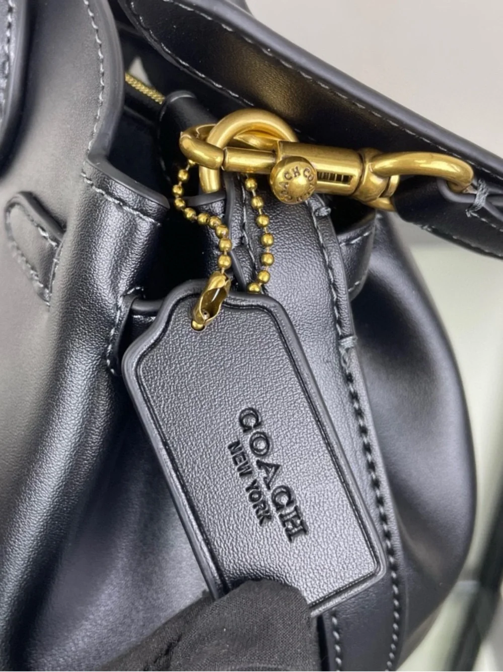 Coach Black Leather Satchel with Gold Hardware - Picture 5 of 7
